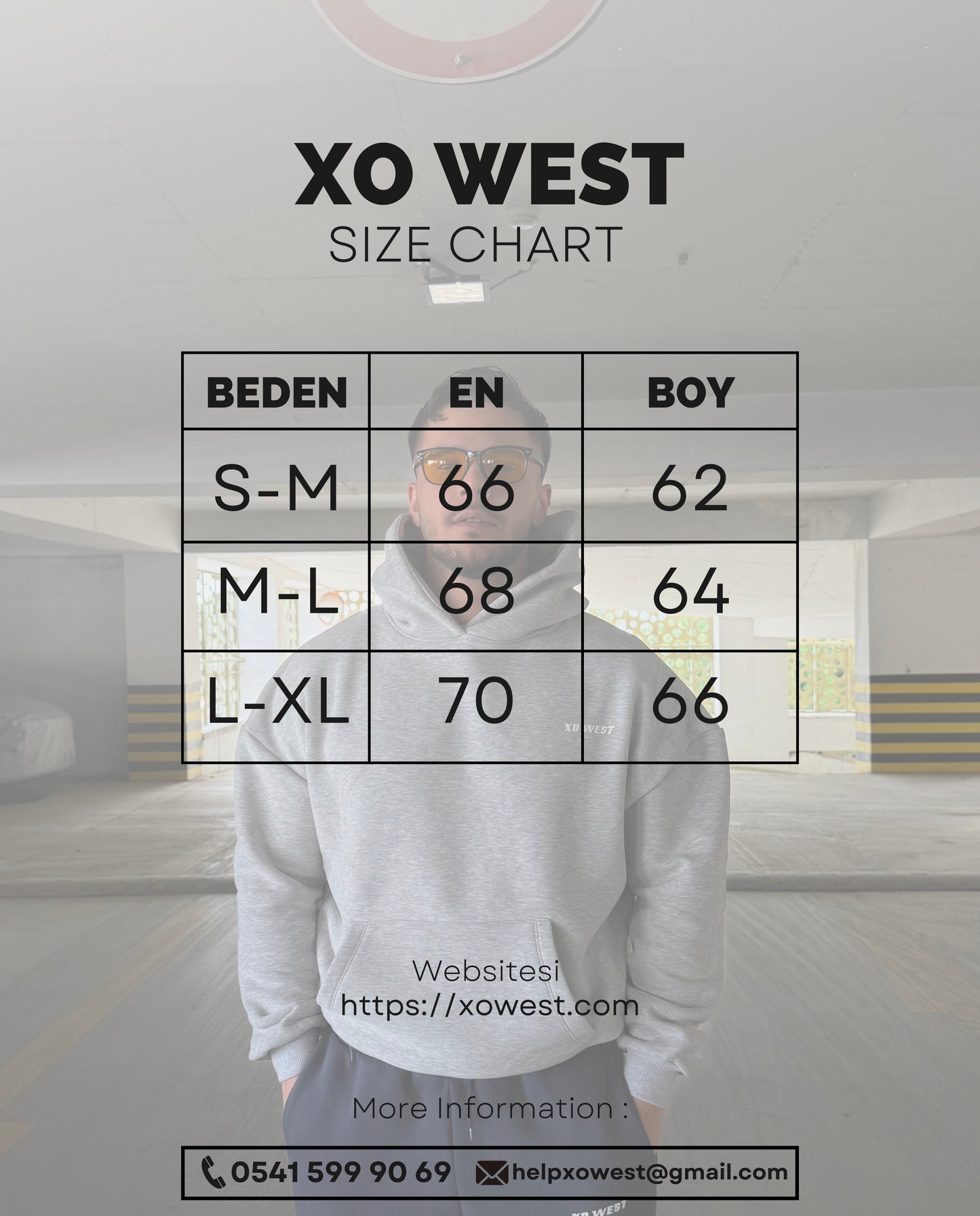 XO WEST OVERSIZE KALIP SİYAH SWEATSHIRT