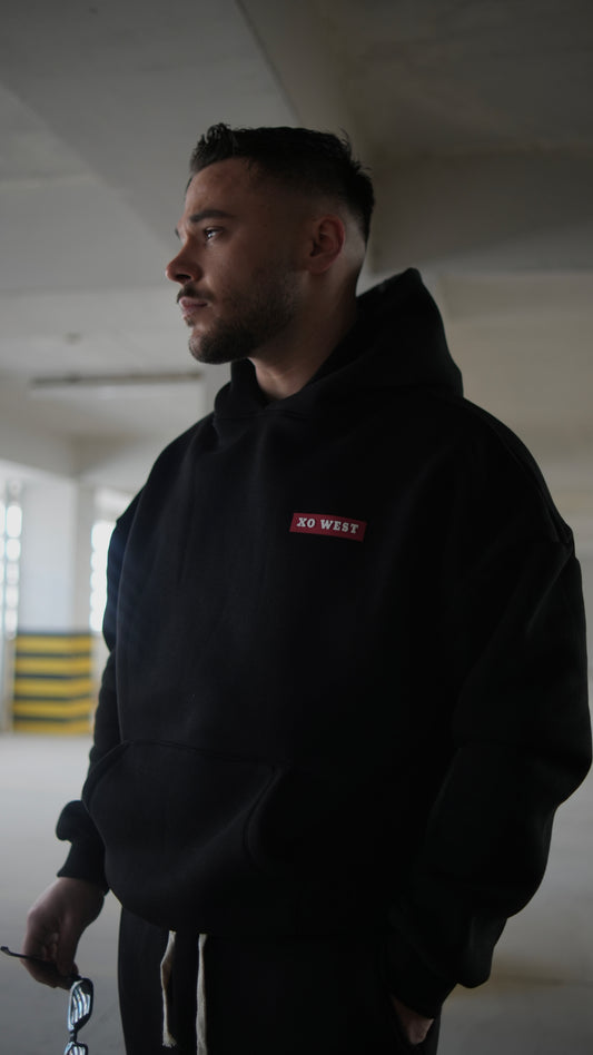 XO WEST OVERSIZE KALIP SİYAH SWEATSHIRT